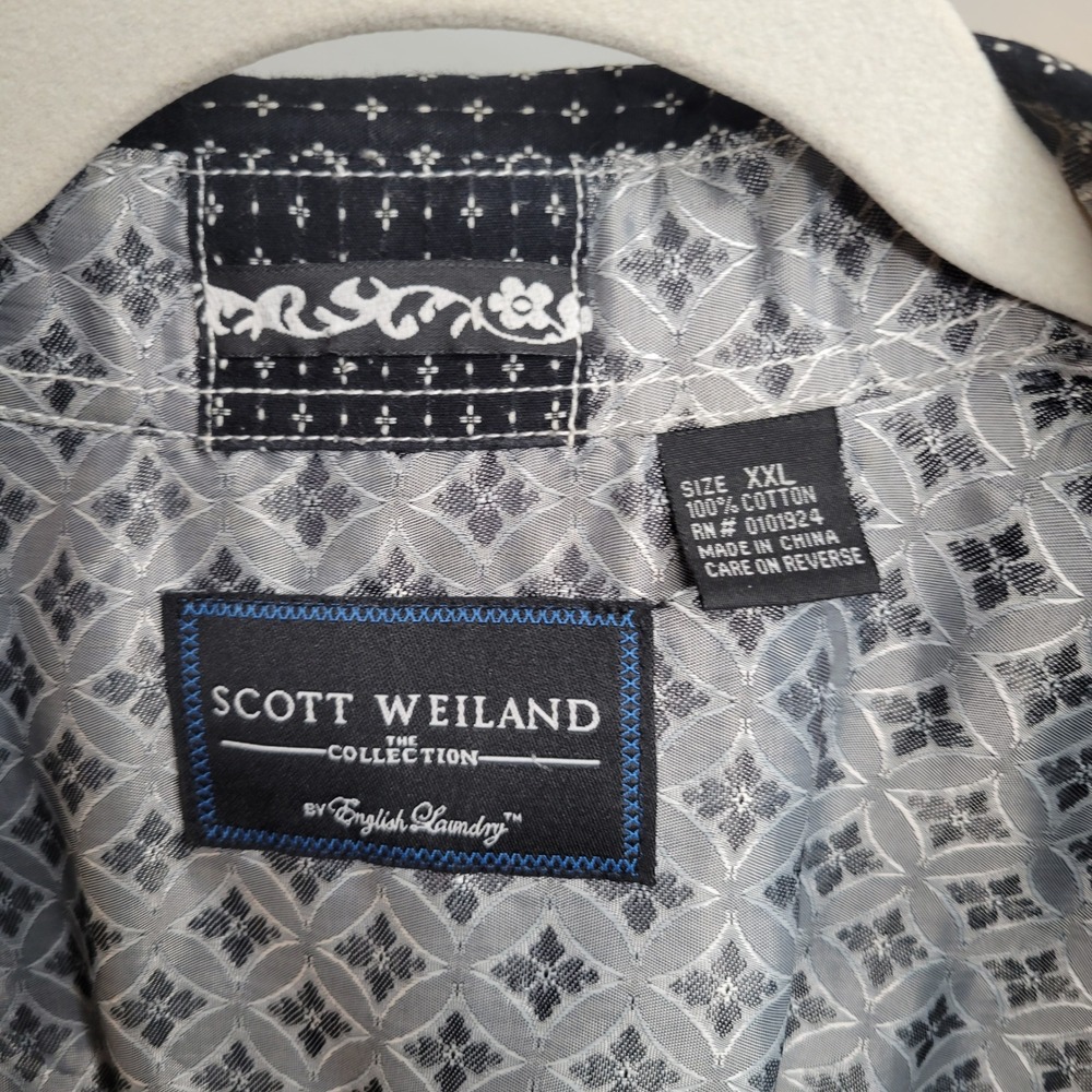 Scott Weiland English Laundry Mens XXL Black Button Down Cotton STP Rockabilly - Picture 2 of 16